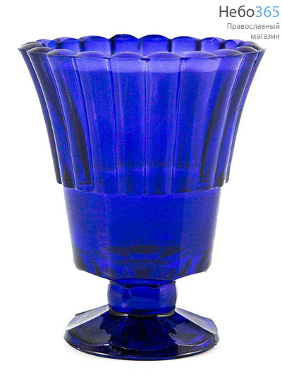  Лампада настольная стеклянная Тюльпан, на ножке, окрашенная, разного цвета, в ассортименте, высотой 10 см, фото 1 