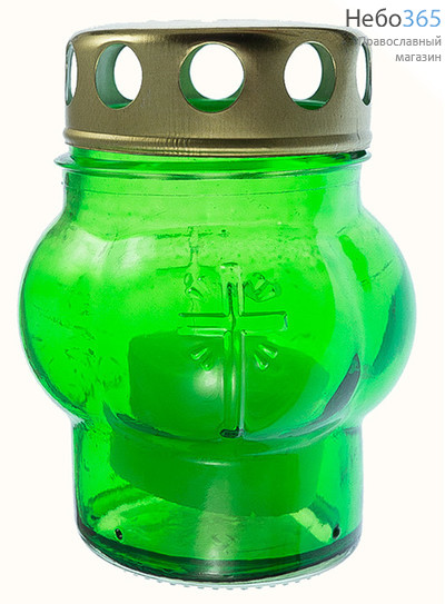  Лампада неугасимая РЛ4, в ассортименте, с парафиновой свечой цвет: зеленый, фото 1 