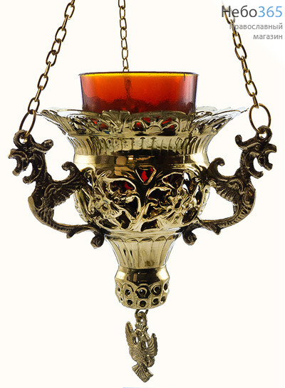  Лампада подвесная латунная с грифонами, высотой 17 см, 9692 В, фото 1 