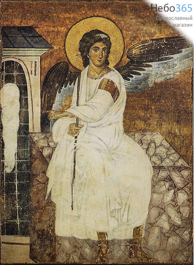  Ангел на Гробе Господнем. Икона на дереве 24х18 см, печать на левкасе, золочение (АГ-02) (Тих), фото 1 