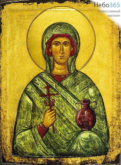  Икона на дереве (Тих) 8-12х12, печать на левкасе, золочение Анастасия Узорешительница, великомученица (АУ-01), фото 1 