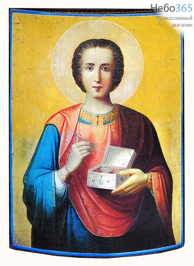  Икона на дереве 13х17,13х18,13х21, печать на холсте, объемная, копии старинных и современных икон Пантелеимон, великомученик, фото 1 