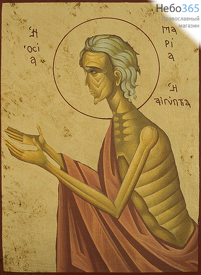 Икона на дереве B 3, 13х19, ручное золочение, без ковчега Мария Египетская, преподобная, фото 1 