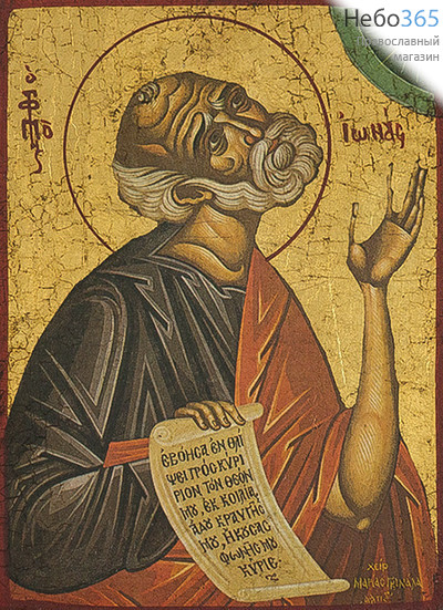  Икона на дереве (Нпл) B 1, 10х15, ручное золочение Иона, пророк, фото 1 