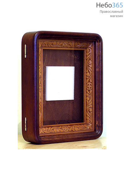  Киот деревянный для иконы 17х23,5х2,8 см, увеличенный, резной, "книжка" (арт.113014) (Кур), фото 1 