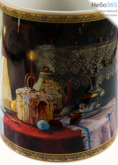  Чашка керамическая пасхальная, бокал, с цветной сублимацией, с видами монастырей и храмов, объемом 330 мл, в ассортименте. вид: красный уголок, фото 1 