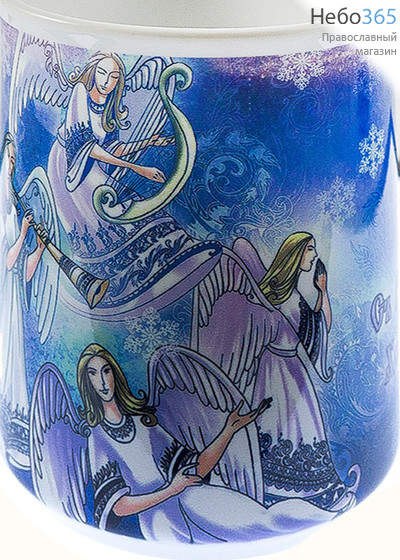  Чашка керамическая рождественская, бокал, с цветной сублимацией, объемом 330 мл, в ассортименте Ангельский хор, фото 1 