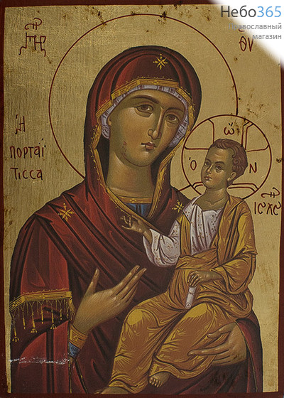  Икона на дереве B 3, 13х19, ручное золочение, без ковчега икона Божией Матери Иверская, фото 1 