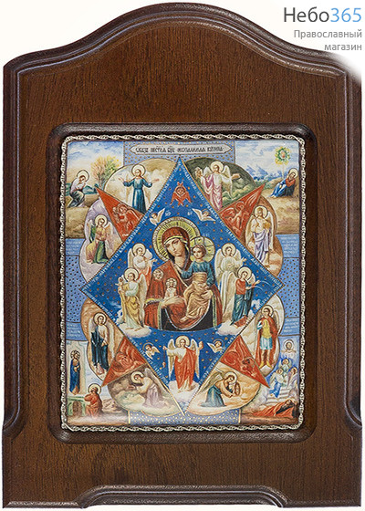  Неопалимая Купина икона Божией Матери. Икона писаная (Гу) 8,5х11 (с основой 13,5х20), эмаль, скань, фото 1 