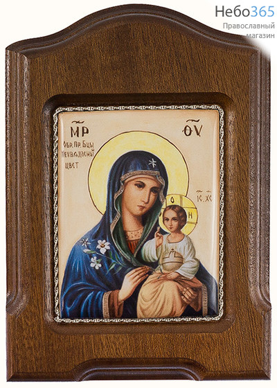  Неувядаемый Цвет икона Божией Матери. Икона писаная 6,5х8,5, эмаль, скань, фото 1 