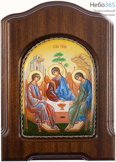  Святая Троица. Икона писаная (Гу) 7,5х11 (с основой 12,3х18,5), эмаль, скань, фото 1 