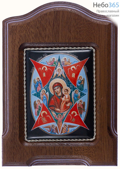  Неопалимая Купина икона Божией Матери. Икона писаная 6,5х8,5 см (с основой 10,5х15 см), эмаль, скань (Гу), фото 1 