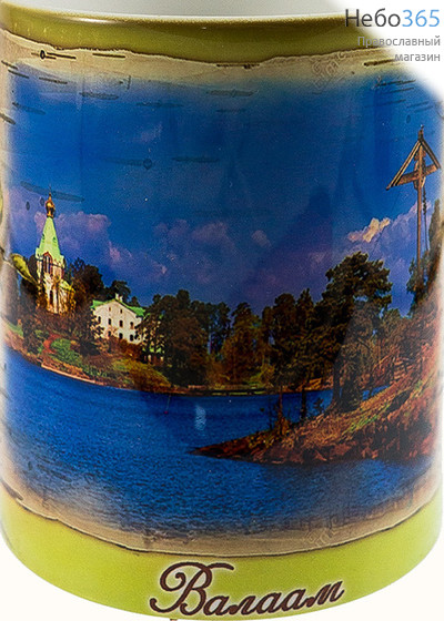  Чашка керамическая бокал, 330 мл, с цветной сублимацией, с видами монастырей и храмов, в ассортименте, Ангела за трапезой (ангел летящий с трубой), фото 6 
