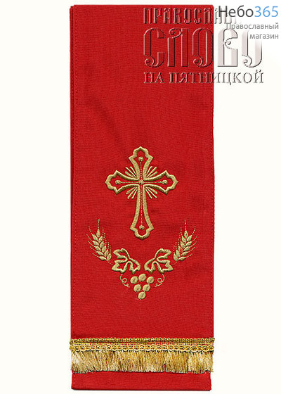  Закладка  для Евангелия, красная с золотом, вышивка "Крест", ткань габардин, размеры: 14 х 145 см, фото 1 