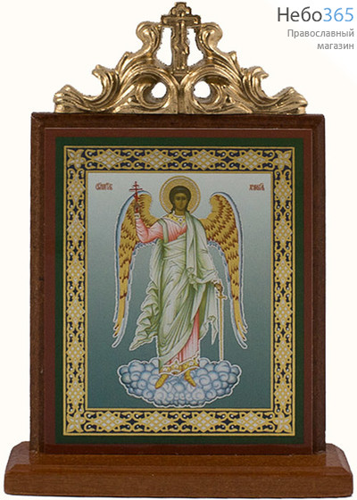  Икона на дереве 6х9 см, с навершием, на подставке (Мис) Ангел Хранитель (х280), фото 1 