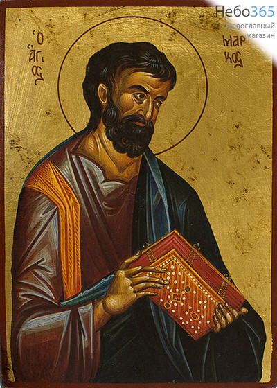  Икона на дереве B 3, 13х19, ручное золочение, без ковчега Марк, апостол (2396), фото 1 