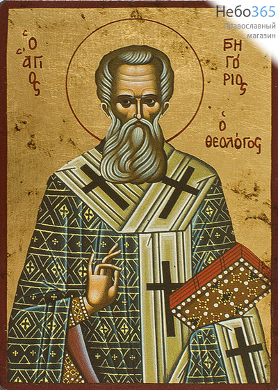  Икона на дереве B 3, 13х19, ручное золочение, без ковчега Григорий Богослов, святитель, фото 1 