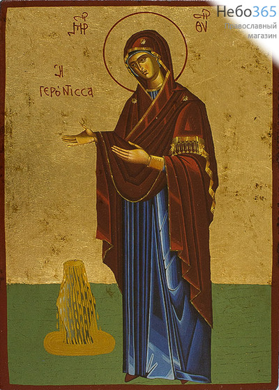  Икона на дереве B 5, 19х26, ручное золочение икона Божией Матери Геронтисса (4856), фото 1 