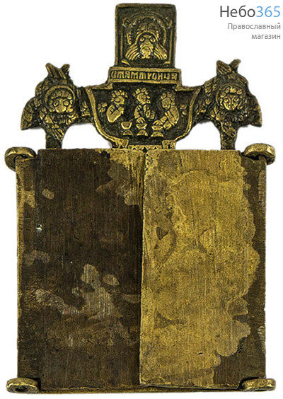  Складень литой (Ат) 10х9, Божией Матери Одигитрия с праздниками, латунь, эмаль, 18 век, фото 3 
