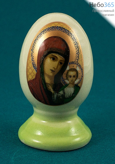  Яйцо пасхальное керамическое с деколью Икона, с напылением, на цельной ножке, в ассортименте, высотой 8 см (в уп.- 5 шт.), фото 3 