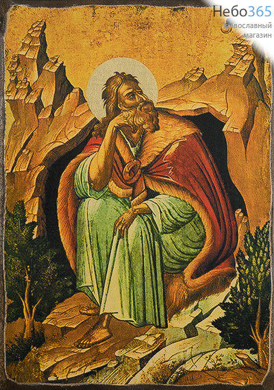  Илия, пророк. Икона на дереве 18х13 см, печать на левкасе, золочение, без ковчега (ИП-01) (Тих), фото 1 