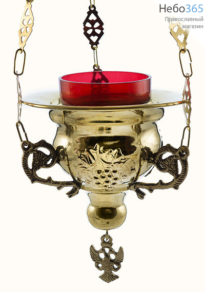  Лампада подвесная бронзовая "Виноград", с литьем, со стаканом, 99899В, фото 1 