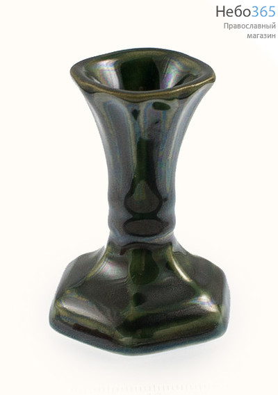  Подсвечник керамический "Лилия с огранкой", с цветной глазурью (в уп.- 10 шт.), фото 1 