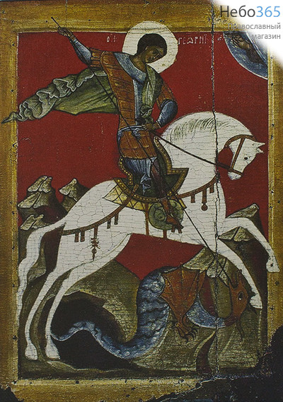  Икона на дереве 30х35-42 см, печать на холсте, копии старинных и современных икон (Су) Георгий Победоносец (№179), фото 1 