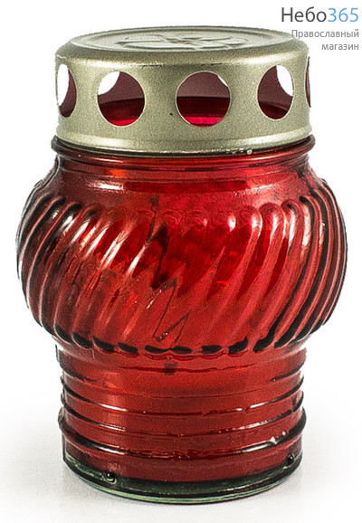  Лампада "неугасимая" Ls - 4 Z, стеклянная, красного цвета, с парафиновой свечой (в уп.- 16 шт.), РЛП51, 17-51, фото 1 