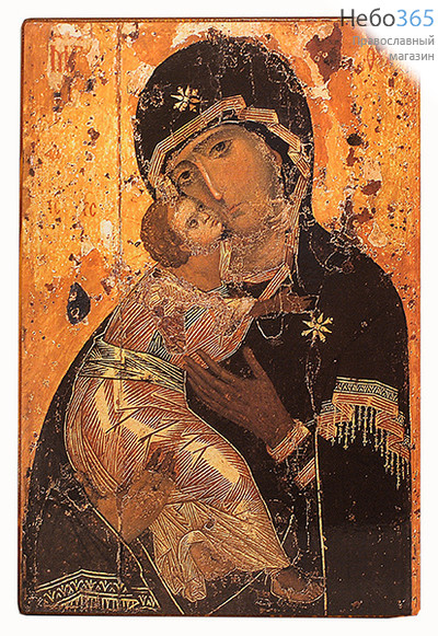  Икона на дереве 22х33 см, покрытая лаком (КиД 5) Божией Матери Владимирская (Третьяковская галерея) (№99), фото 1 
