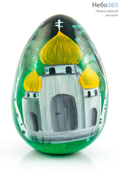  Яйцо пасхальное стеклянное окрашенное, ручная роспись, высотой 6,5 см, цвет в ассортименте, фото 6 