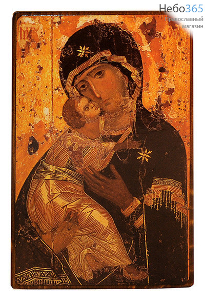  Икона на дереве 7-10х10-14, покрытая лаком Божией Матери Владимирская, фото 1 