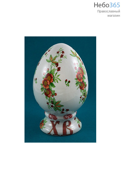  Яйцо пасхальное фарфоровое с деколью "Цветы", высотой 19 см, Кисловодский фарфор вариант рисунка № 2, фото 1 