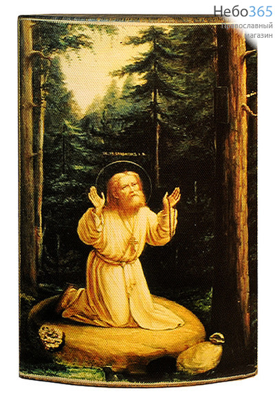  Икона на дереве (Пин) 13х17,13х18,13х21, печать на холсте, выпуклая (№57) Серафим Саровский, преподобный (1), фото 1 