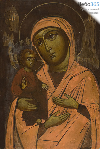  Троеручица икона Божией Матери. Икона писаная (Кж) 19х30, на щепе, 19 век, фото 1 