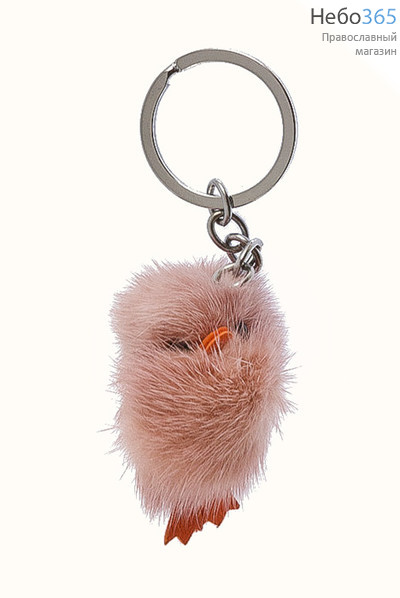  Сувенир пасхальный "Цыпленок" - брелок, меховой, цвета в ассортименте, высотой 4-5 см цвет: розовый, фото 7 