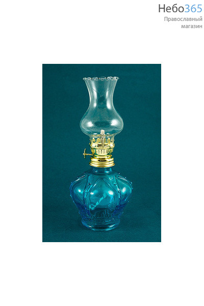  Лампа масляная стеклянная для парафинового масла, высотой 20 см, 22558 / KL-5 голубой, фото 1 
