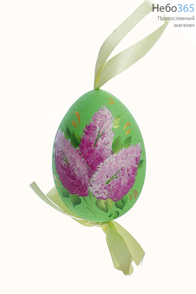  Яйцо пасхальное деревянное с росписью, "Кулич", Сергиев - Посад, 31039 Цвет: зеленый, фото 1 