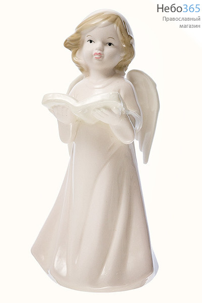  Ангел, фигура фарфоровая высотой 19 см, LS-6789-1 ангел с книгой в белом хитоне, фото 1 