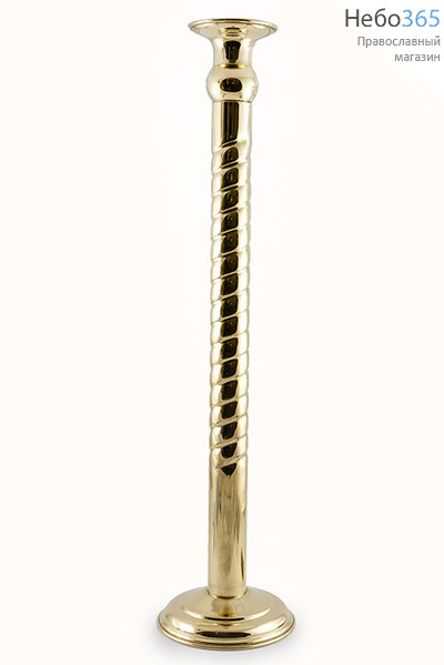  Подсвечник диаконский латунный с витой ручкой, настольный, фото 1 
