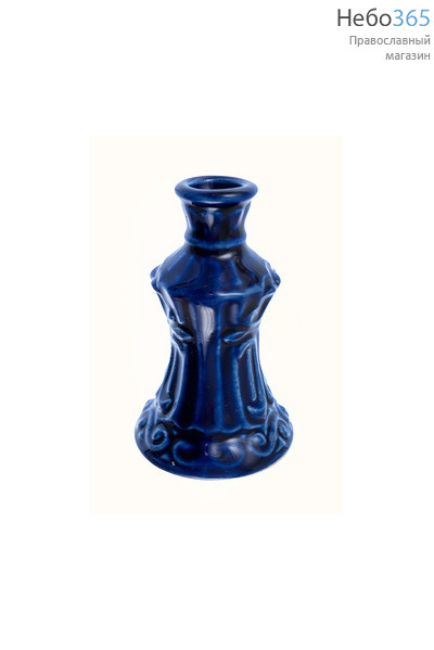  Подсвечник керамический "Греческий", в ассортименте (в уп. - 10 шт.) цвет: синий, фото 1 
