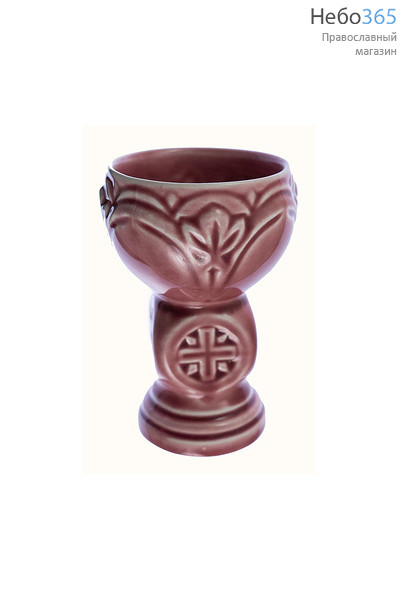  Лампада настольная керамическая "На ножке" с цветной глазурью цвет: розовый, фото 1 