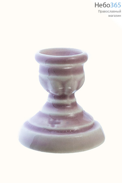  Подсвечник керамический "Ромашка" с цветной глазурью, в ассортименте (в уп. - 5 шт.) цвет: серо - синий, фото 4 