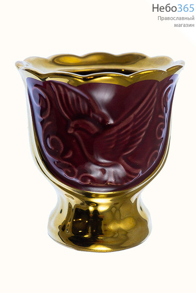  Лампада настольная керамическая "Голуби", с эмалью и золотом (в уп.- 5 шт.) цвет: коричневый, фото 3 