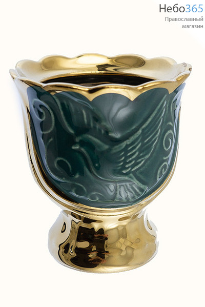  Лампада настольная керамическая "Голуби", с эмалью и золотом (в уп.- 5 шт.) цвет: бордовый, фото 5 