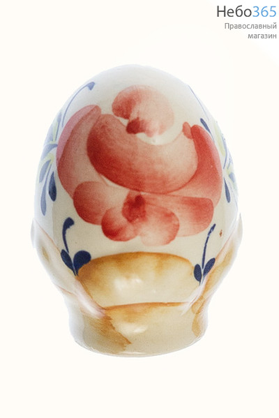  Яйцо пасхальное керамическое с цветной или частично цветной росписью, высотой 5 см (в уп. - 5 шт.), фото 2 