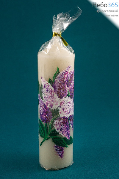  Свеча парафиновая пасхальная, "Пеньковая большая белая"Цветы", высотой 14,5 см (в коробе - 15 шт.), 11-39 РРР белый, фото 2 
