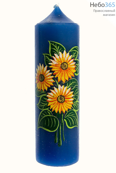  Свеча парафиновая пасхальная, "Пеньковая большая цветная "Цветы", высотой 14,5 см (в коробе - 15 шт.), 11-40 РРР, фото 3 