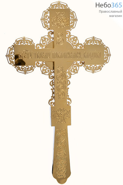  Крест напрестольный латунный № 7, с позолотой, с финифтью, в коробке, 2.7.1562лп (6049614), фото 2 