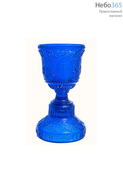  Лампада настольная стеклянная "Кубок" в ассортименте цвет: синий, фото 1 